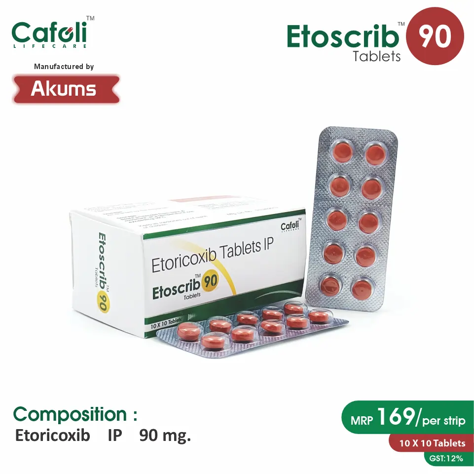 Etoricoxib 90mg Tablet at Best Price in PCD Pharma Franchise for NSAID and Pain Relief, Muscle Relaxant.